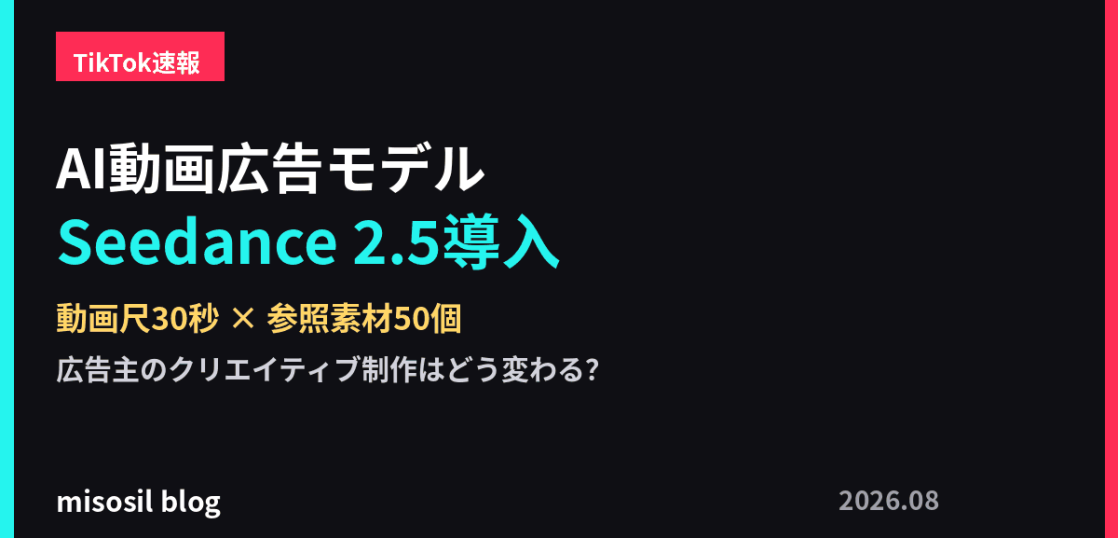 TikTokが広告向けAI動画生成モデル「Dreamina Seedance 2.5」を導入したことを解説するアイキャッチ画像