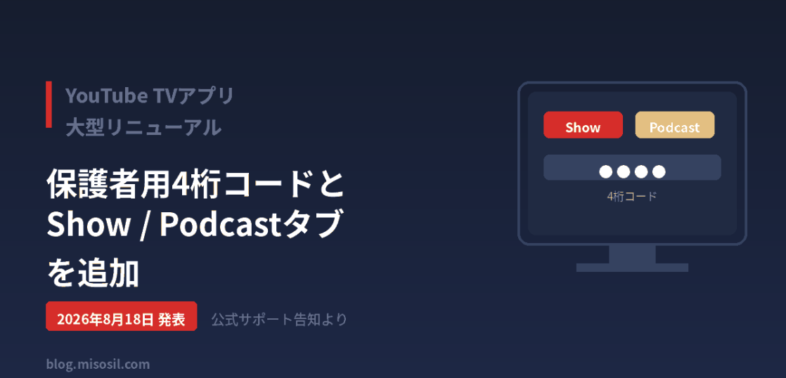 YouTubeのテレビ向けアプリの大型リニューアル内容を解説する記事のアイキャッチ